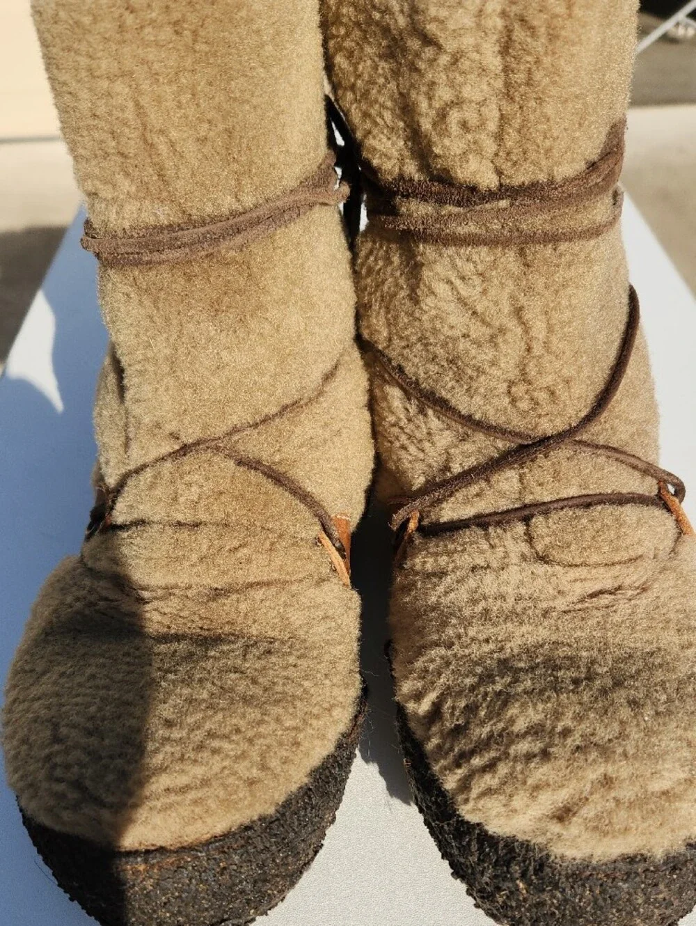 Free People Tan Shearling Winter Boots EU 40 MADE IN ITALY